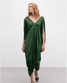 Платье-кафтан с V-образным вырезом Adolfo Dominguez, зеленый