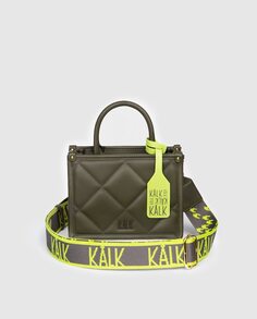 Женская зеленая сумка через плечо с этикеткой Kalk