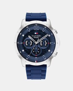 Luca 1710489 многофункциональные синие силиконовые мужские часы Tommy Hilfiger, синий