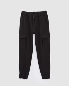 Черные брюки-карго для мальчика с карманами IKKS, черный