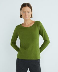 Женская футболка с длинными рукавами и вырезом «лодочка» Guitare, зеленый