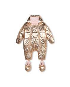 Водонепроницаемый комбинезон для девочки с эффектом металлик BOSS Kidswear, золотой