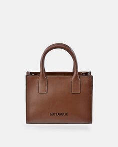 Миниатюрная кожаная сумка-тоут светло-коричневого цвета Guy Laroche, светло-коричневый