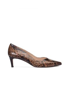 Женские туфли из коричневой кожи со змеиным эффектом Paco Gil, коричневый