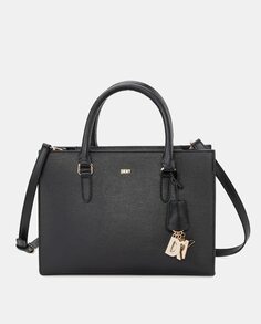 Черная сумка-тоут Perri среднего размера со съемным ремнем через плечо DKNY, черный