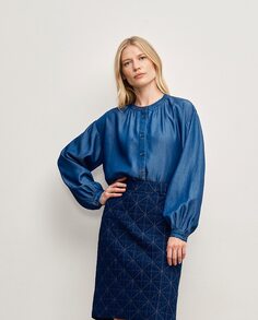 Женская техасская рубашка с рукавами-фонариками Lasserre, синий