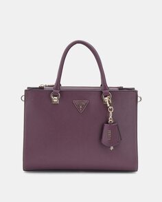 Большая однотонная сумка-тоут Brynlee фиолетового цвета с аппликацией Guess, фиолетовый