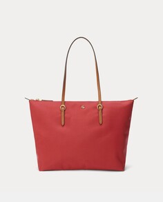 Красная нейлоновая сумка-тоут с застежкой-молнией Lauren Ralph Lauren, красный