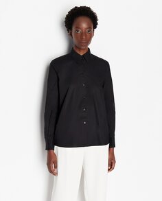 Асимметричная женская рубашка со складками на спине Armani Exchange, черный