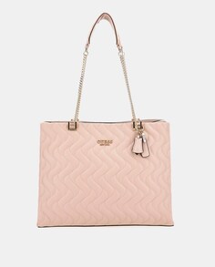 Стеганая сумка-тоут Eco Mai телесного цвета с волнистым узором Guess