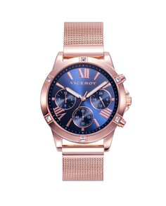 Шикарные женские часы с розовым стальным корпусом и браслетом Ip Viceroy, розовый
