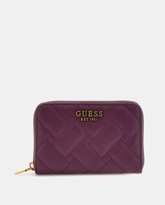 Стеганый кошелек среднего фиолетового цвета Guess, фиолетовый