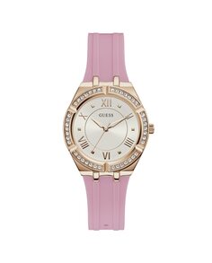 Силиконовые женские часы Cosmo GW0034L3 с розовым ремешком Guess, розовый