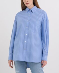Полосатая женская рубашка с карманом Replay, синий