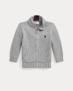 Серый хлопковый кардиган для мальчика Polo Ralph Lauren, серый