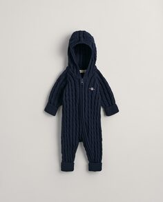 Детский комбинезон с длинными рукавами и застежкой-молнией Gant, синий