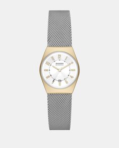 Экологичные женские часы Grenen Lille SKW3051 со стальной сеткой Skagen, серебро