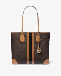 Коричневая сумка-тоут Eva с логотипами Michael Michael Kors, коричневый