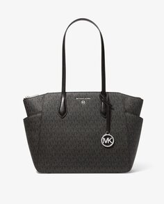 Черная сумка-шопер Marilyn с логотипами Michael Michael Kors, черный
