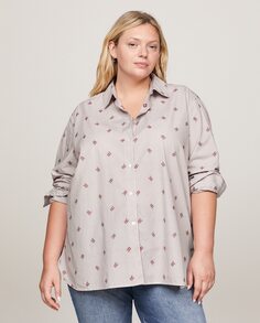 Женская рубашка с длинными рукавами и застежкой на пуговицы Tommy Hilfiger, бордо