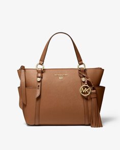 Коричневая кожаная сумка через плечо Sullivan Michael Michael Kors, коричневый