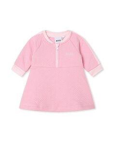 Платье для девочки однотонное розового цвета BOSS Kidswear, розовый
