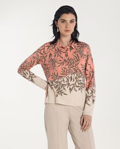 Женская рубашка-поло с цветочным принтом и длинными рукавами Naulover, мультиколор