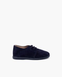Английские замшевые туфли для мальчика со шнурками Pisamonas, темно-синий
