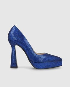 Женские туфли из ткани синего цвета с эффектом металлик Lodi, синий