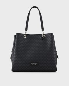 Женская сумка-шоппер с логотипом Emporio Armani, черный