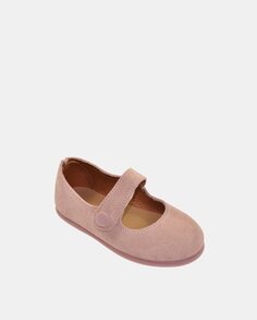Кожаные туфли Мэри Джейн для девочки с резиновой подошвой и застежкой на пуговицы Chuches, розовый