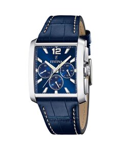 F20636/2 Timeless Chronograph Синие кожаные мужские часы Festina, синий