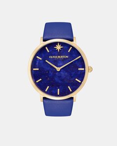 Ultra Slim 24000068 Темно-синие кожаные женские часы Olivia Burton, синий
