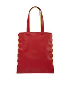 Красная кожаная сумка-шоппер на плечо Camper, красный