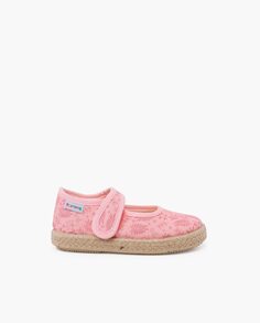 Туфли Мэри Джейн для девочек на подошве-эспадрилье и веточках Pisamonas, розовый