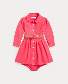 Платье-рубашка из хлопка для девочки Polo Ralph Lauren, розовый