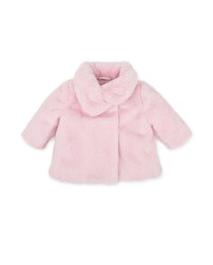 Розовое пальто для девочки на потайной кнопке спереди Tutto Piccolo, розовый