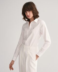 Женская рубашка приталенного кроя с длинными рукавами Gant, белый