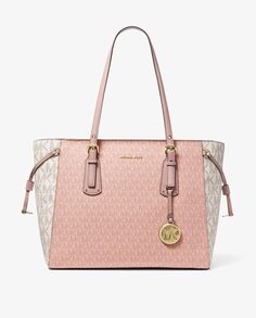 Розовая сумка через плечо Voyager с логотипами Michael Michael Kors, розовый