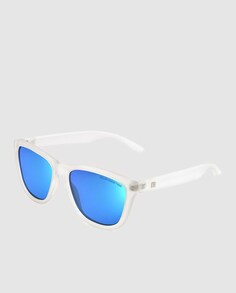 Прозрачные квадратные солнцезащитные очки с синими зеркальными линзами Clandestine, белый