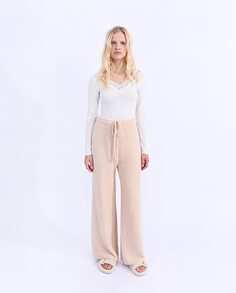 Длинные женские брюки из искусственного меха Molly Bracken, белый