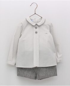 Комплект для мальчика из светло-серой рубашки и шортиков Foque, светло-серый