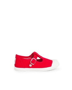 Парусиновые туфли для мальчика с резиновым носком Pisamonas, красный