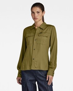 Женская офицерская приталенная рубашка G-Star Raw, зеленый