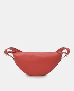 Женская красная кожаная сумка через плечо в форме полумесяца Leandra, красный