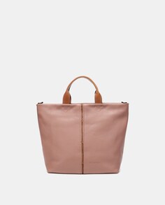 Большая розовая кожаная сумка-шоппер с длинной ручкой Abbacino, розовый