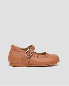 Туфли Мэри Джейн для девочки из верблюжьей кожи с застежкой-пряжкой Mr. Mac Shoes, коричневый