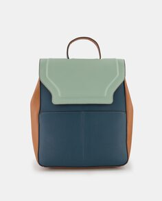 Средний синий рюкзак с контрастными деталями Jo &amp; Mr. Joe, зеленый