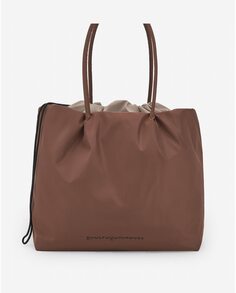 Женская сумка-шоппер Adolfo Dominguez коричневого цвета из 100% переработанных материалов Adolfo Dominguez, коричневый