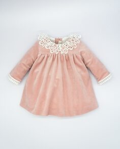 Розовое бархатное платье для девочки Fina Ejerique, розовый
